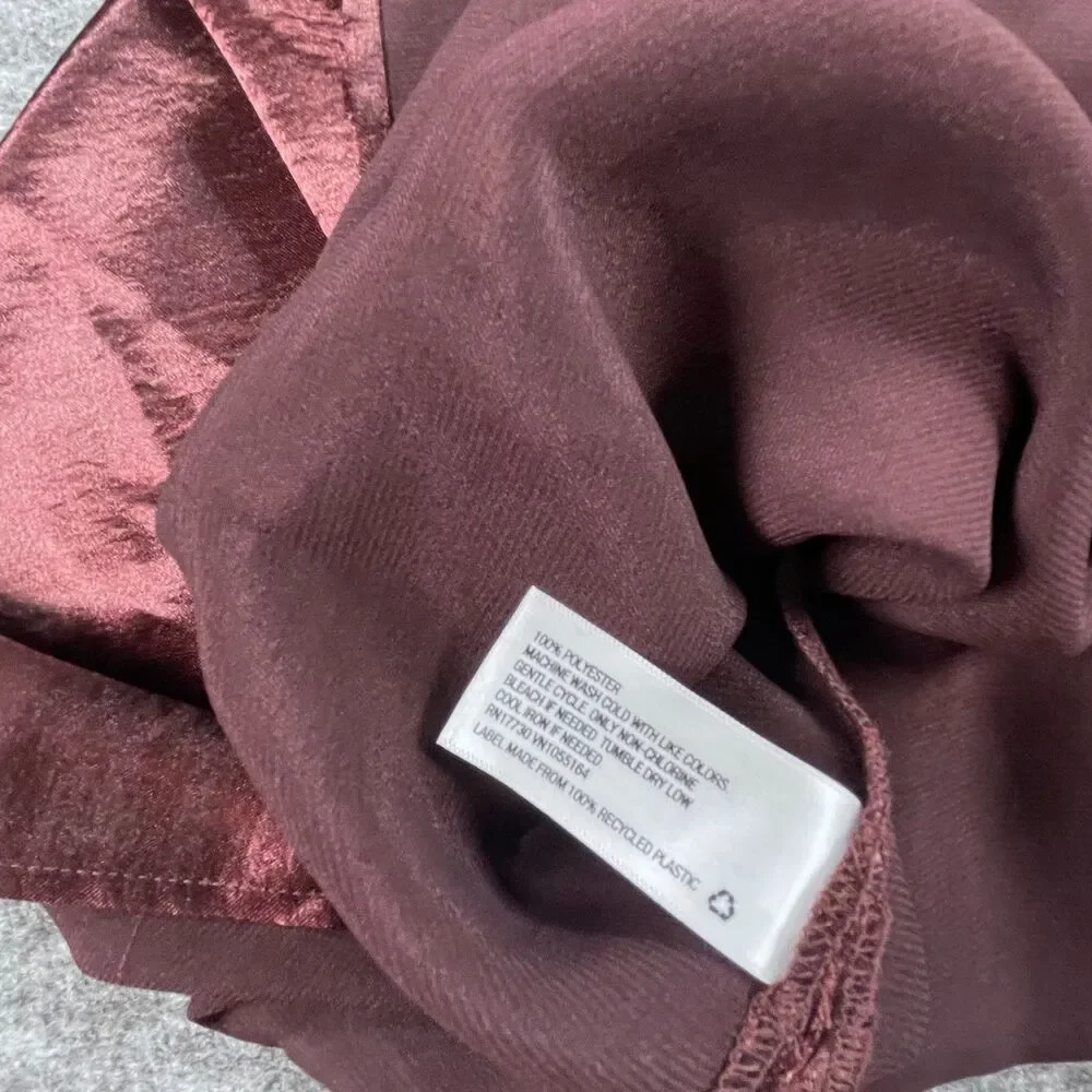 A New Day Medium Liquid‎ Satin Halter Midi Slip Dress Burgundy Plum, Minimalist